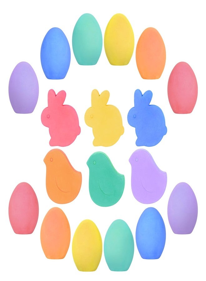 FELIZROCA 18PACK Easter Sidewalk Chalk Bulk Easter Basket Gifts, Easter Eggs Bunny Rabbit Shaped Chalks Colorful Art Chalk Set - Image 1